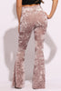 Crushed Velvet Flared Pants