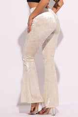 Crushed Velvet Flared Pants