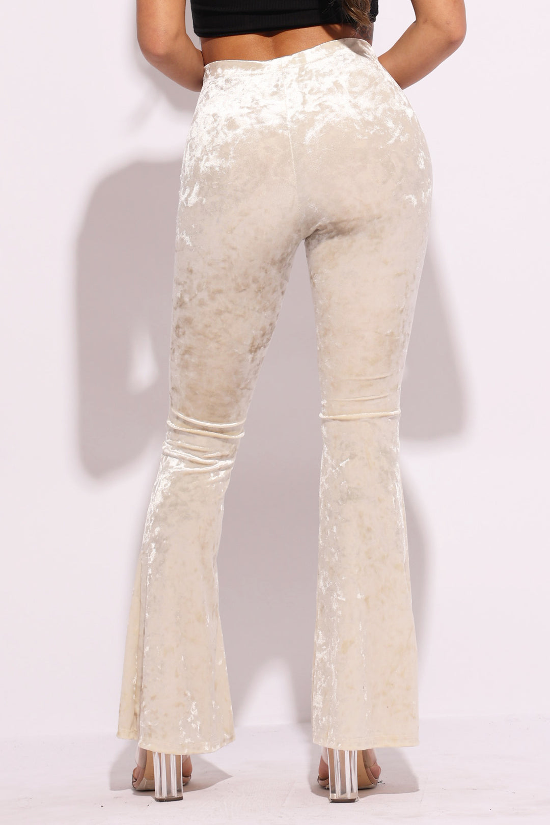 Crushed Velvet Flared Pants