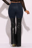 PU color block pants