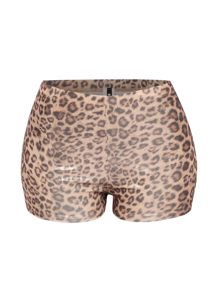 Foiled animal printed highwaisted shorts