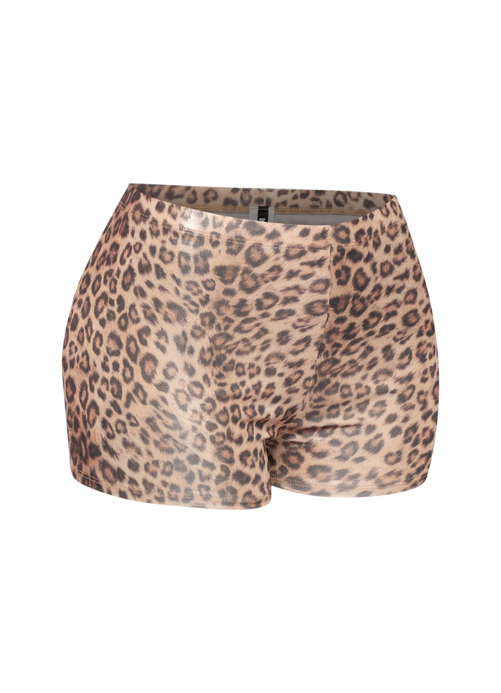 Foiled animal printed highwaisted shorts