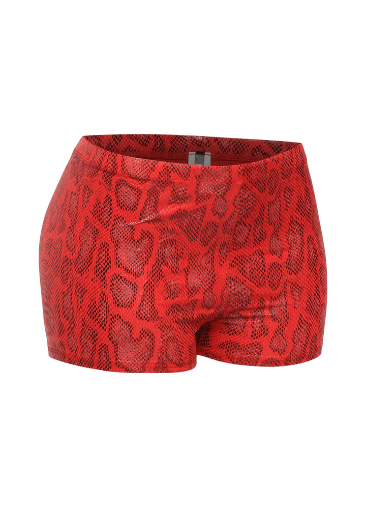 Foiled animal printed highwaisted shorts