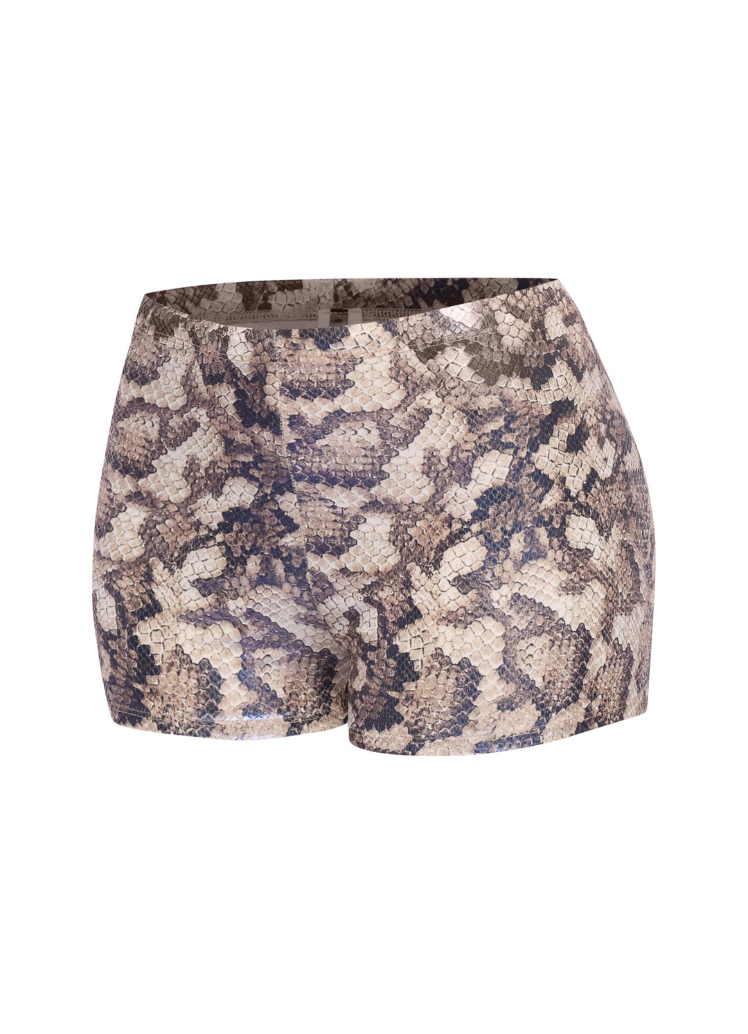 Foiled animal printed highwaisted shorts