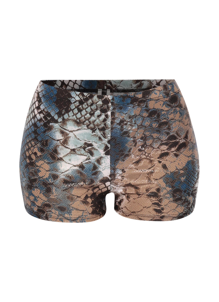 Foiled animal printed highwaisted shorts