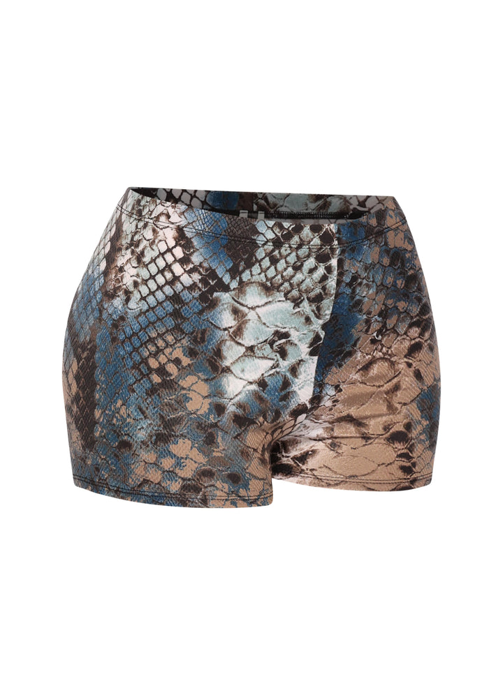 Foiled animal printed highwaisted shorts