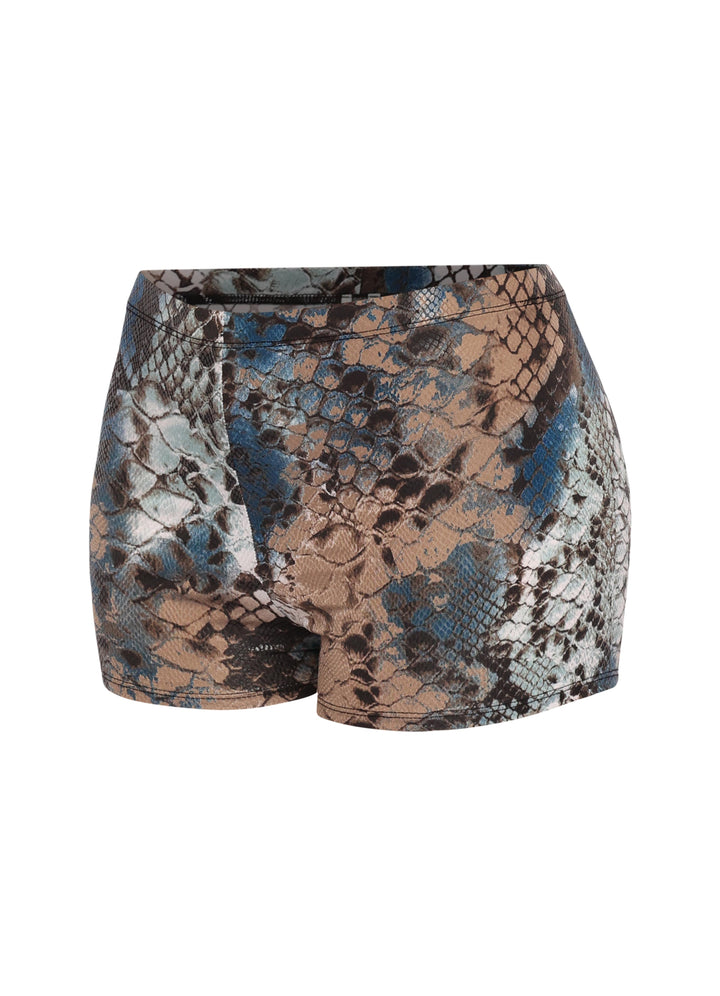 Foiled animal printed highwaisted shorts