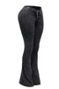 Mineral washed ruched rise flare pant