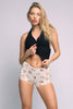 cherry-printed lace shorts