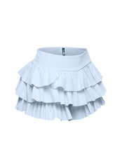 Solid ruffled shorts