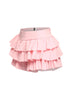 Solid ruffled shorts