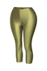 Glossy olive leggings with sculpted fit and seamless waistband

