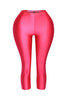 Hot pink shiny leggings with high-rise cut and sculpting bodycon fit

