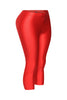 Stretch red leggings with liquid gloss effect and curve-flattering shape

