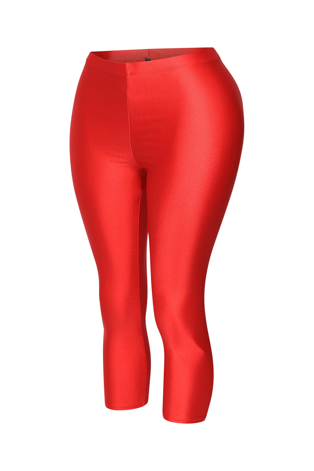 Sculpted red leggings in cropped length with second-skin fabric

