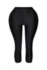 Black high-shine leggings in capri cut with ultra-smooth stretch fabric

