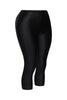 Glossy black leggings featuring sculpted shape and snug fit

