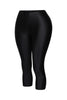 High-waisted black leggings with liquid effect and body-flattering design

