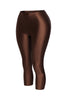 Liquid effect brown leggings in cropped cut with sleek contouring design

