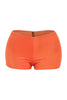 Tangerine high-waist shorts with shiny finish and bodycon fit