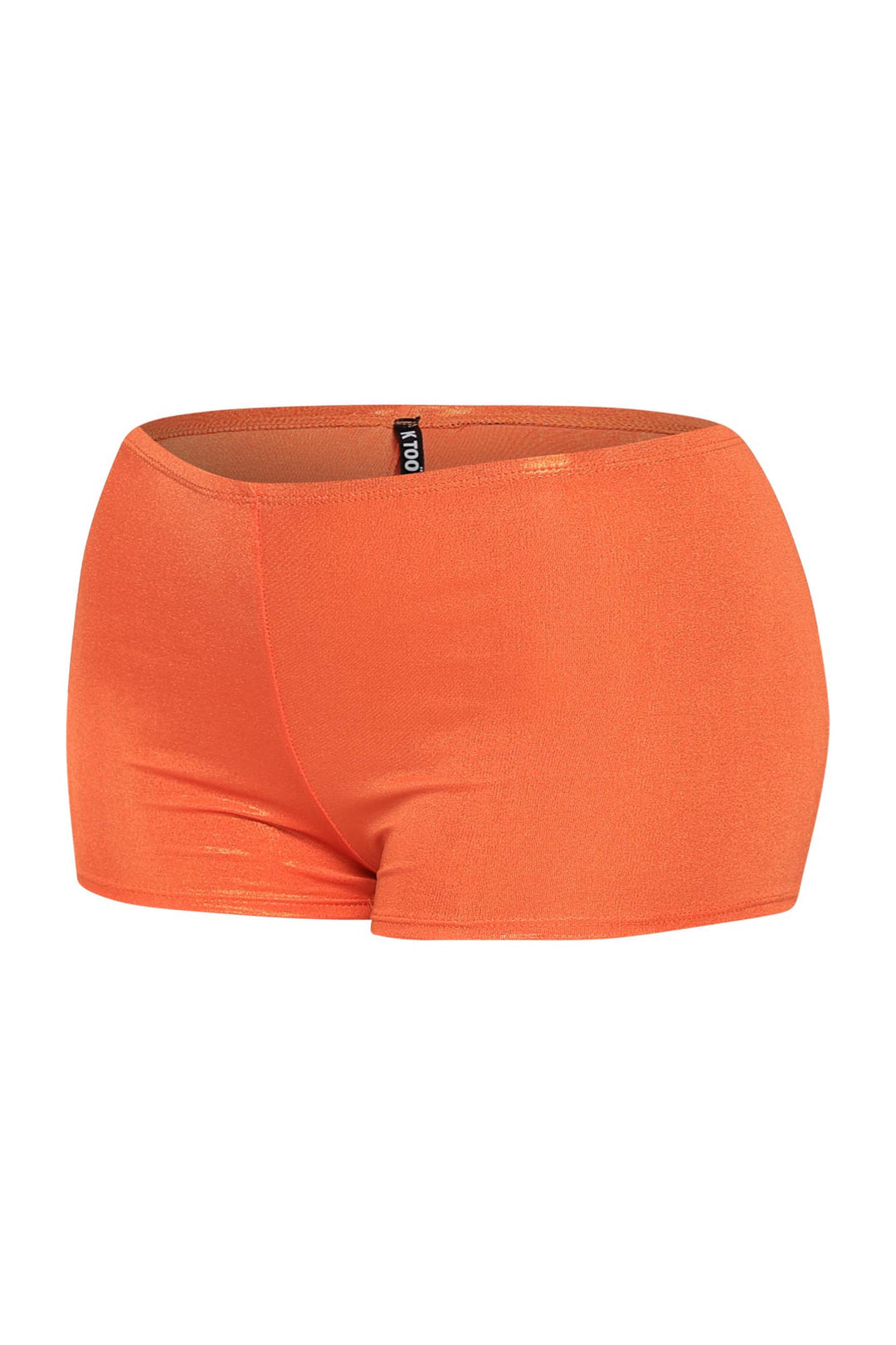 Statement tangerine shimmer shorts perfect for summer festival looks
