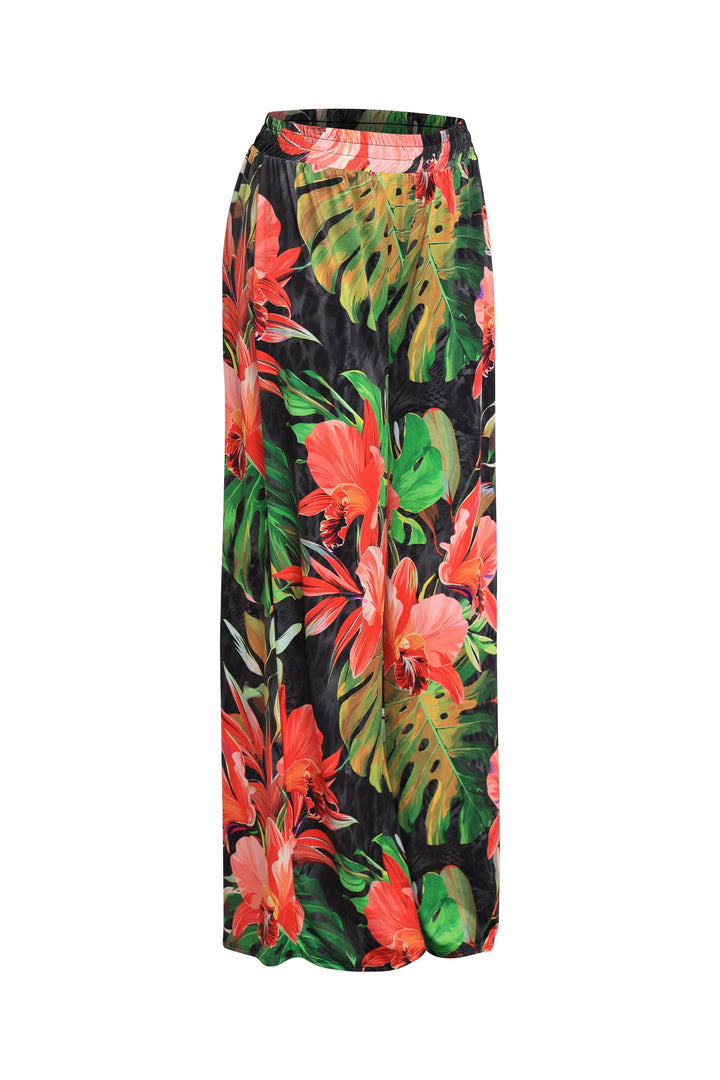 Printed wide leg pants