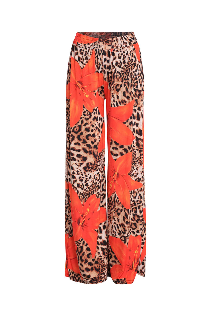 Printed wide leg pants