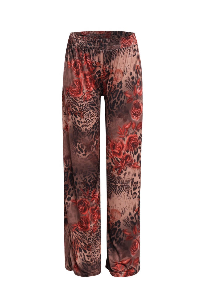 Printed wide leg pants