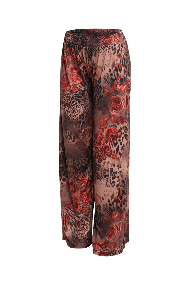 Printed wide leg pants