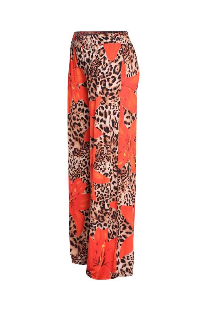 Printed wide leg pants