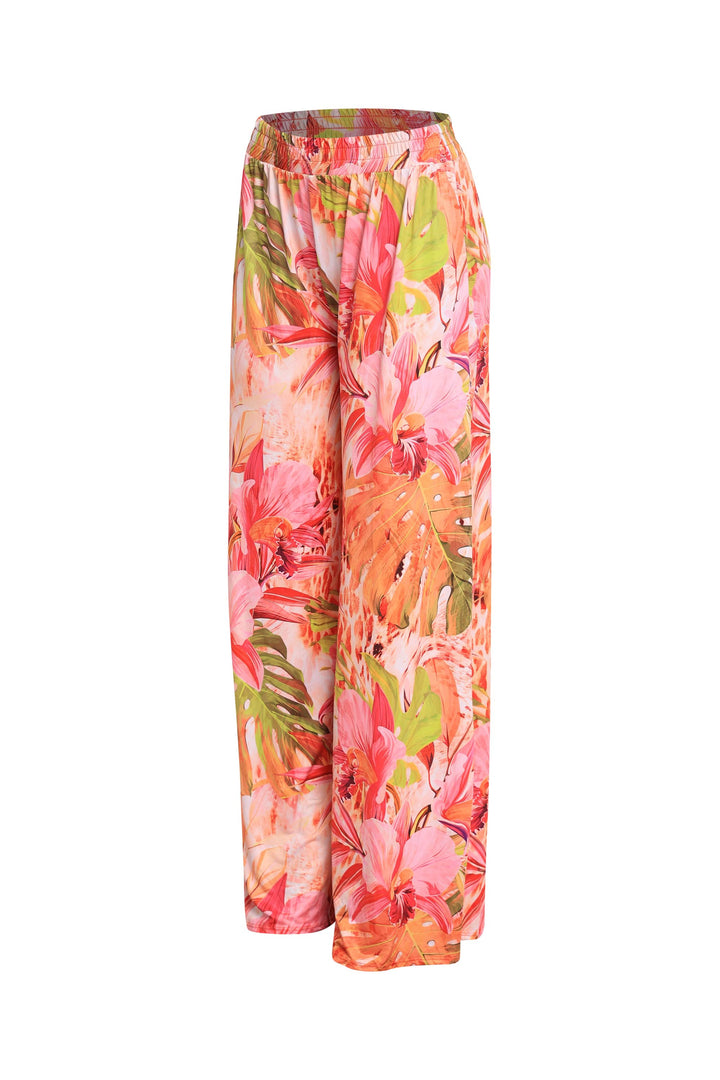 Printed wide leg pants