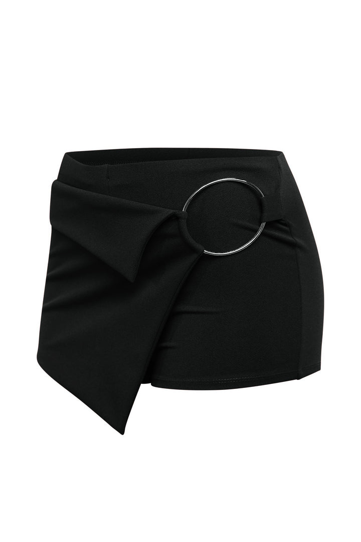 Chic black wrap skort for casual or night out