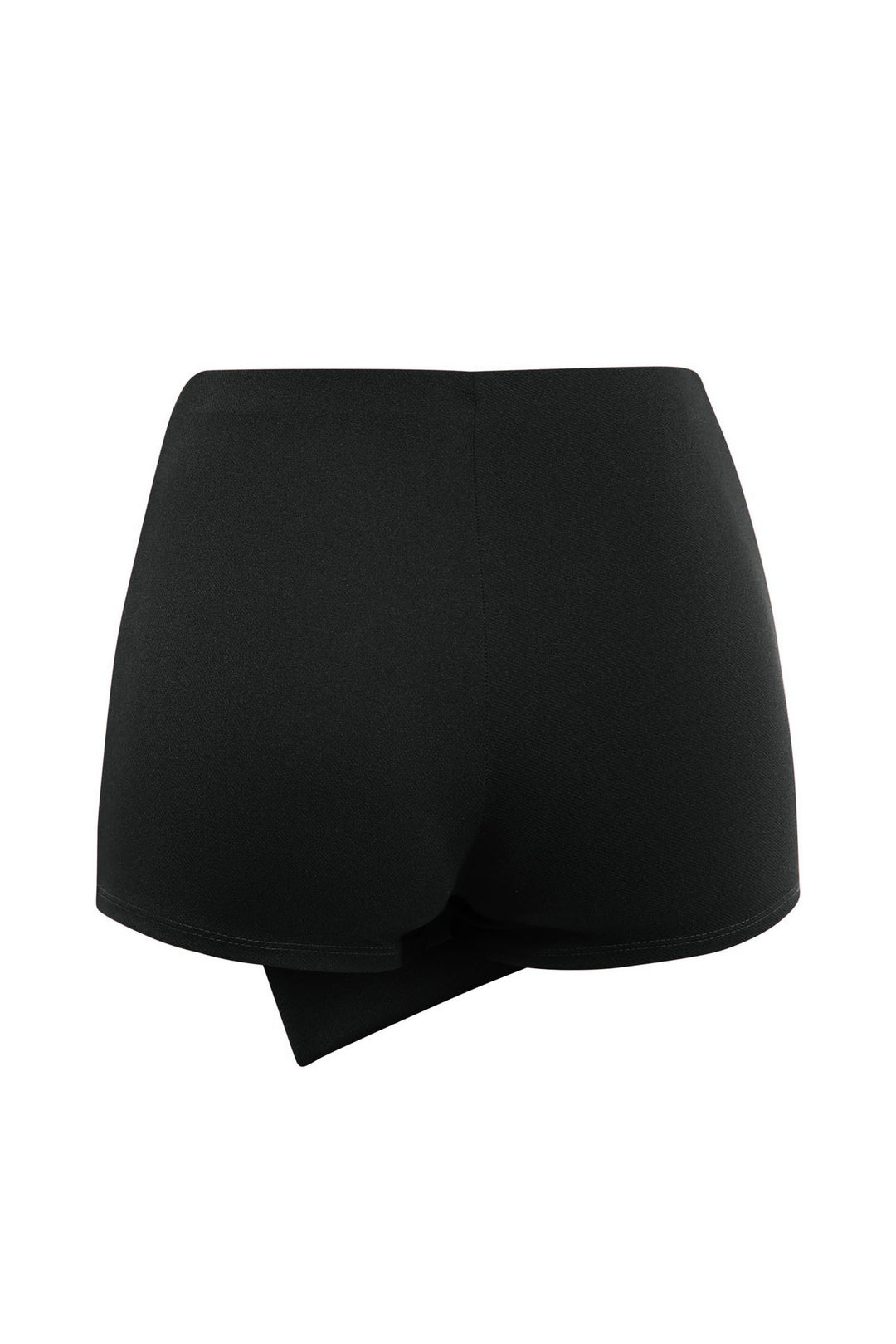 Black pull-on skort with stylish O-ring accent
