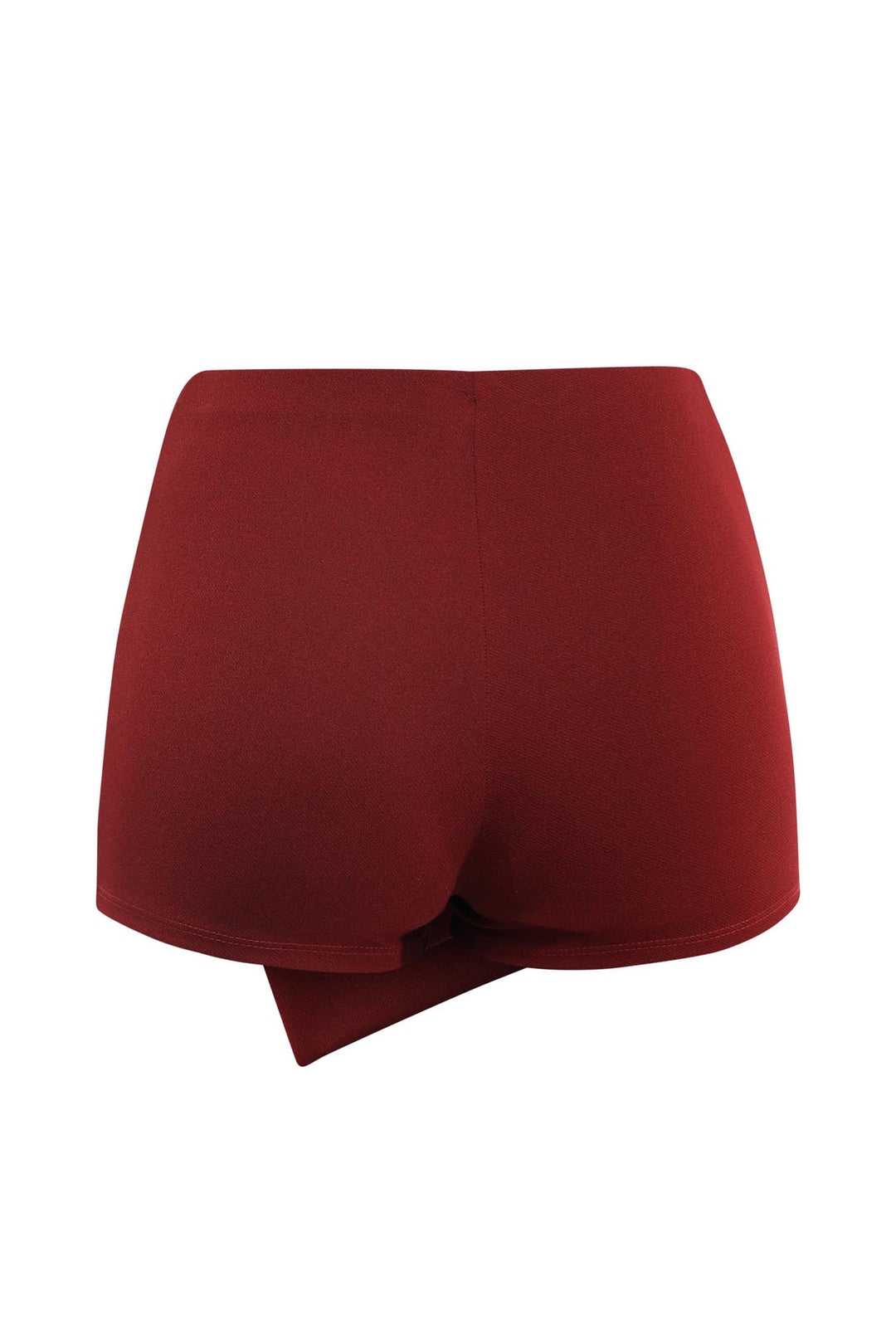 Burgundy pull-on skort with chic O-ring accent