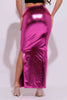 Metallic ruched maxi skirt