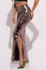 Metallic ruched maxi skirt