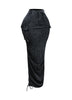 Mineral washed drawstring skirt