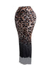 Leopard ombre mesh maxi skirt