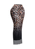 Leopard ombre mesh maxi skirt