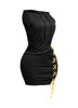 Cross Tied Hoodie Sleeveless Mini Dress