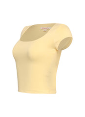 Squared neck cap sleeve top
