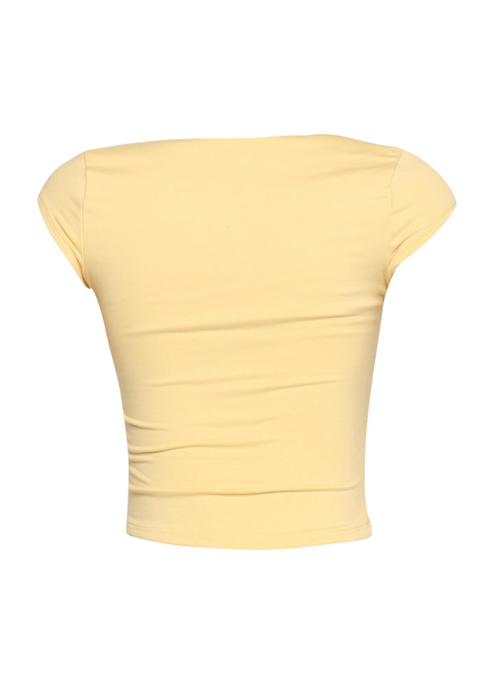 Squared neck cap sleeve top