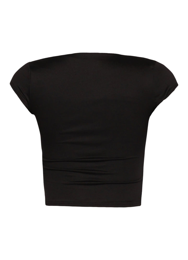 Squared neck cap sleeve top
