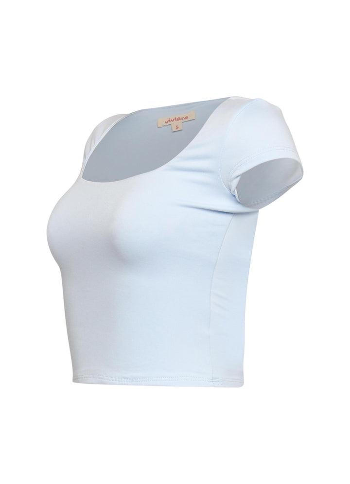 Squared neck cap sleeve top