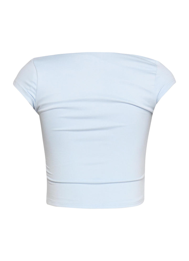 Squared neck cap sleeve top