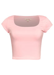 Squared neck cap sleeve top