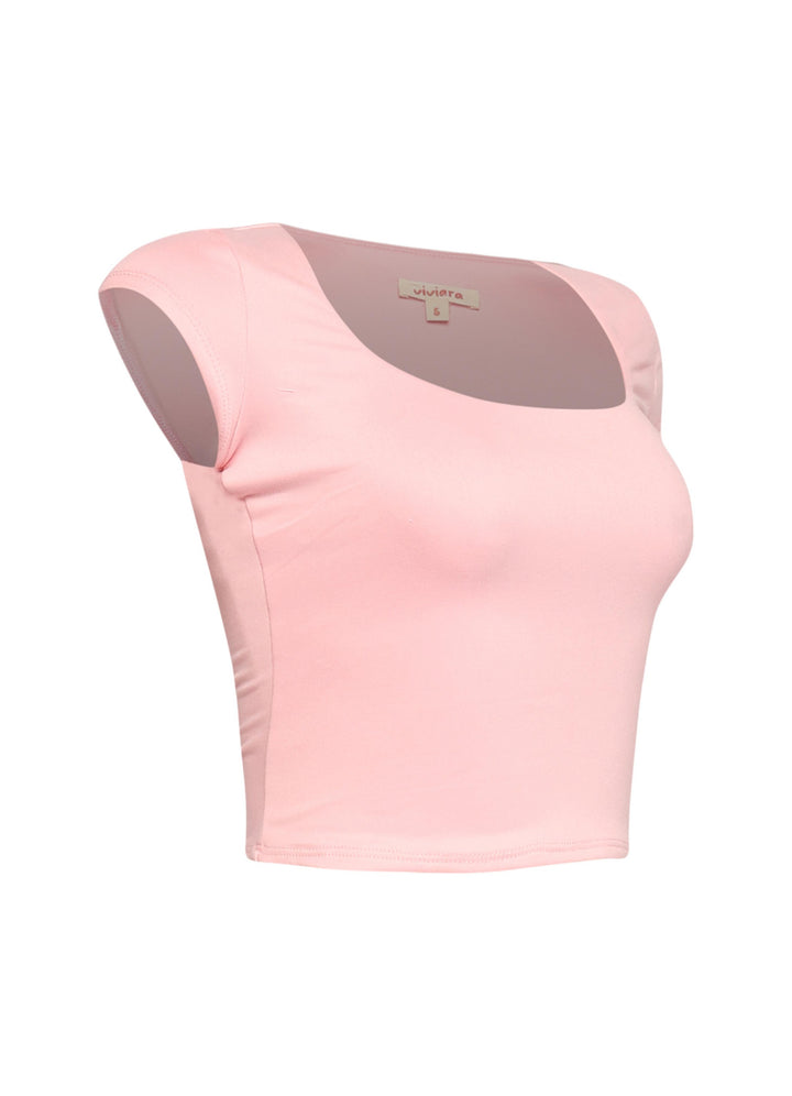 Squared neck cap sleeve top