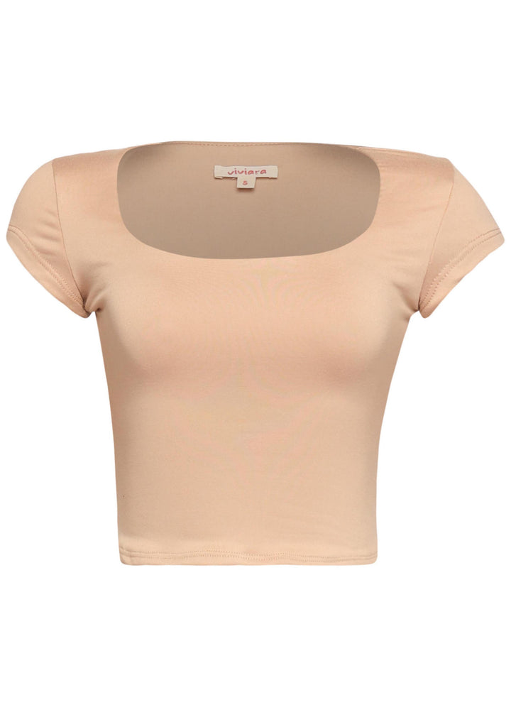 Squared neck cap sleeve top