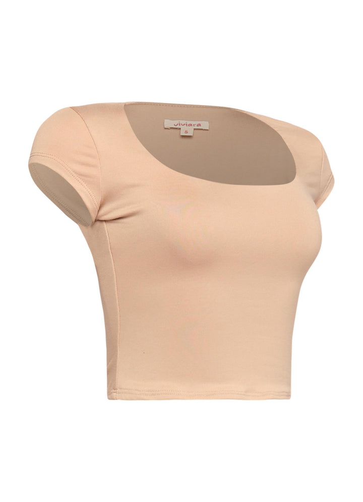 Squared neck cap sleeve top