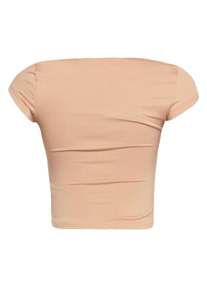 Squared neck cap sleeve top